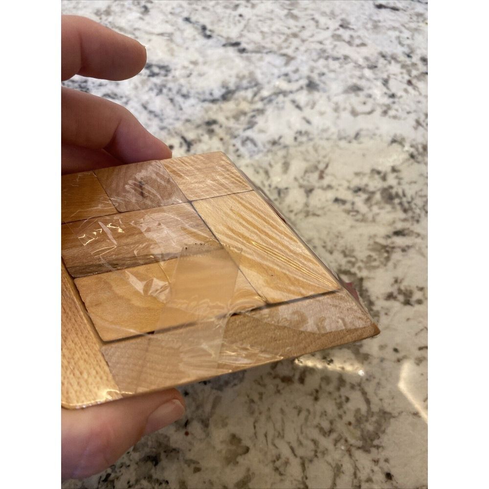 Vintage Rhoma Slanted Cube Puzzle Toy Wood Sculpture Design Science Toys New - Picture 5 of 8